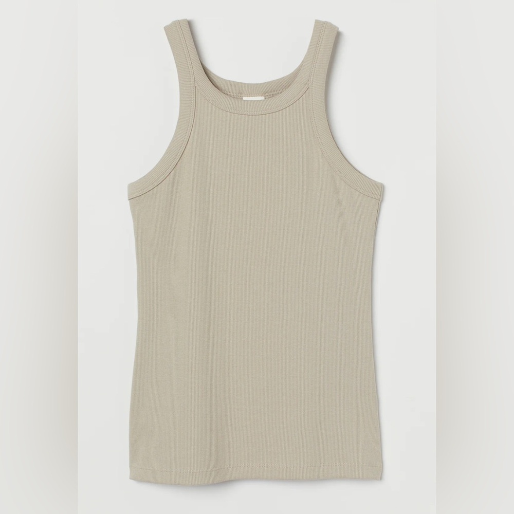 H&M Ribbed Tank Top Round Neck beige  Size Medium Sold Out